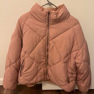Fashion Nova Blush Quilted Bomber Jacket
